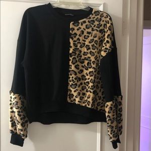 Leopard long sleeve sweater shirt XL